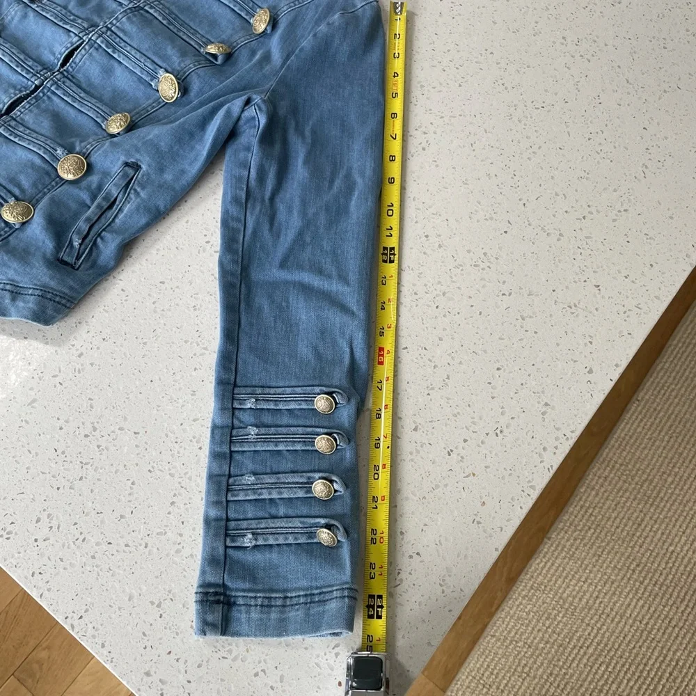Free People Military Style Denim Jacket - Picture 8 of 9